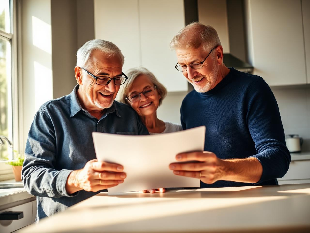 Senior couple reviewing a Medicare document